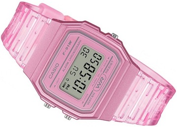 RÓŻOWY KLASYK CASIO F-91WS-4EF VINTAGE TRANSPARENT