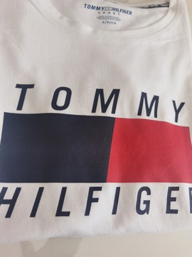 Tommy Hilfiger biały t-shirt koszulka logo S -20%