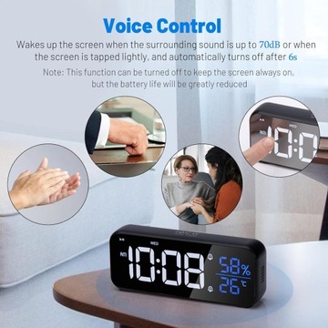 Цифровой будильник Часы с температурой и влажностью