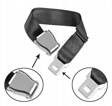 Черный удлинитель ремня безопасности самолета