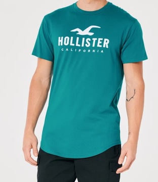 t-shirt Hollister Abercrombie koszulka XL turkusowa