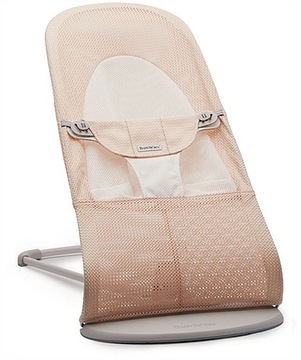 BABYBJORN - leżaczek SOFT MESH - Różowy/Biały