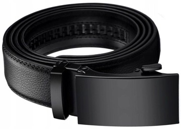 РЕМЕНЬ КОЖАНЫЙ МУЖСКОЙ ДЛЯ БРЮК, АВТОМАТ, ЧЕРНЫЙ