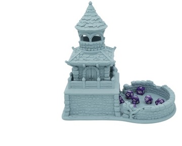 Kamienna chatka duża wieża do kości - Dice Tower Szary jasny