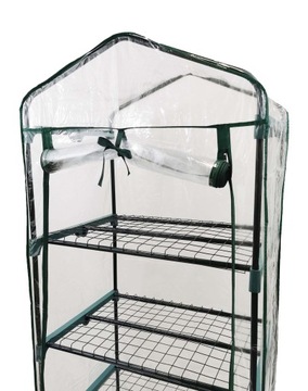 МИНИ-БАЛКОННАЯ ТЕПЛИЦА ТРАВЯНАЯ САДКА ДЛЯ ПОСЕВА 160x68x51 4 ПОЛКИ