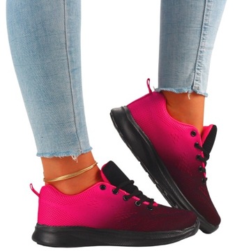 BUTY SPORTOWE DAMSKIE SNEAKERSY OBUWIE WIĄZANE