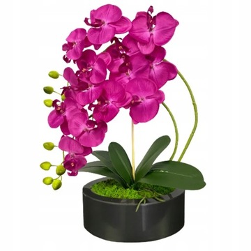 SZTUCZNY STORCZYK PIĘKNA ORCHIDEA W DONICZCE SZTUCZNE KWIATY OZDOBA PREMIUM