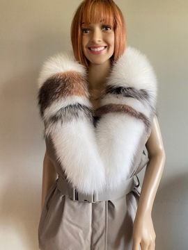 ПАЛЬТО С ВОРОТНИКОМ-КАТАНА-НАТУРАЛЬНЫЙ МЕХ-ЛИСА