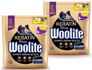 Zestaw Woolite Kapsułki Dark do prania czerni i ciemnych ubrań 2x33 sztuki
