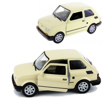 FIAT 126p MODEL METAL WELLY 1:34 KREMOWY MALUCH