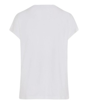 GUESS biały t-shirt bawełniany nadruk logo kwiatki cekiny M