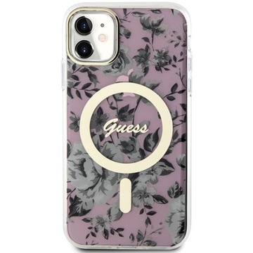 Etui GUESS Flower MagSafe do iPhone 11/ Xr plecki