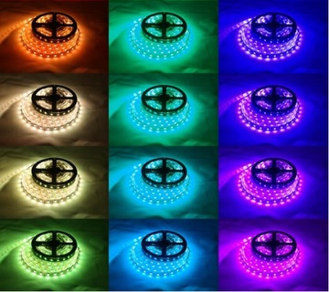 Светодиодная лента 5050 SMD RGB 60D/м 300LED разноцветная 1м