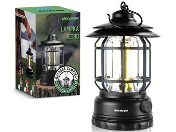 PRZENOŚNA BEZPRZEWODOWA LAMPKA LED TURYSTYCZNA RETRO POD NAMIOT BIWAK