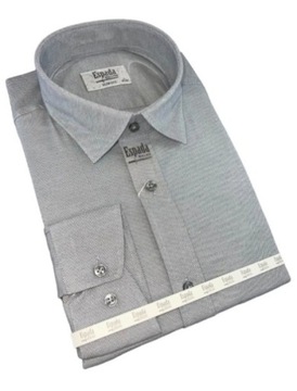Koszula męska szara koszula SLIM długi rękaw bawełna rozmiar XL