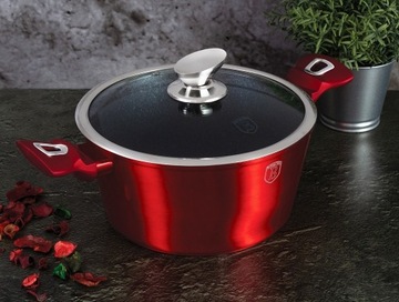 НАБОР ГРАНИТНЫХ ГОРШКОВ BERLINGER HAUS BH-1222 RED METALLIC LINE, 10 ЭЛЕМЕНТОВ