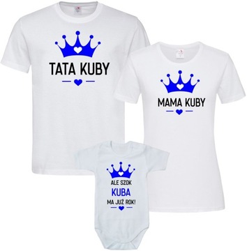 KOSZULKI NA ROCZEK DLA RODZINY MAMA TATA SYN BODY