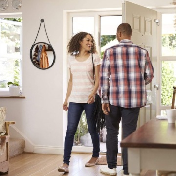 КРУГЛОЕ НАСТЕННОЕ ЗЕРКАЛО, ЧЕРНЫЙ ЛОФТ