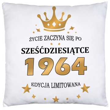 PODUSZKA 40x40 PREZENT URODZINY 60 SZEŚĆDZIESIĄTKĘ