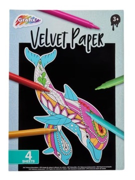 Aksamitna kolorowanka 4 obrazki Delfin 3+ Grafix