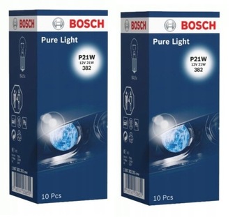 BOSCH PURE LIGHT ЛАМПОЧКА P21W 12V 21W BA15S - 20 ШТУК 