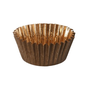 Papilotki do muffinek cupcake brązowo-złote 30x18 mm - 100 szt.