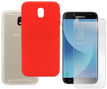 Etui do Samsung J7 2017 J730 Case Futerał Mercury JELLY SF czerwony i SZKŁO