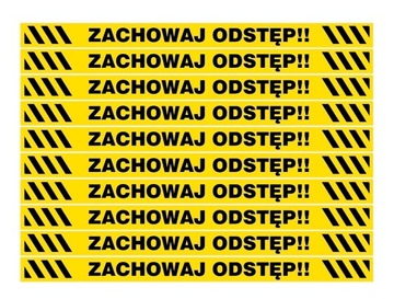 Naklejki podłogowe zachowaj odstęp 10 szt