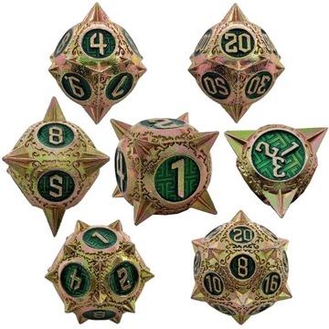 GOEDENDAG ZESTAW 7 METALOWYCH KOŚCI KOSTEK RPG