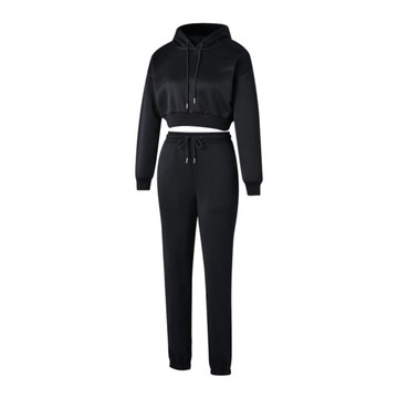 LUŹNY DRESOWY KOMPLET MODNY DRES STYLOWY CZARNY