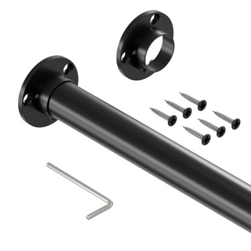 Drążek do szafy Classic PRO I 148 cm + 2 rozety czarny mat