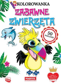 KOLOROWANKA z naklejkami ZABAWNE ZWIERZĘTA, 16 str