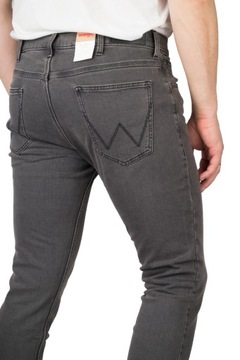 WRANGLER spodnie HIGH waist GREY jeans SLIM _ W32 L32