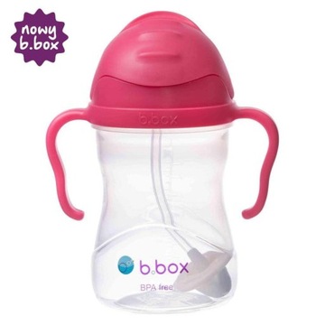 B.BOX - Bidon ze słomką 240 ml | MALINOWY