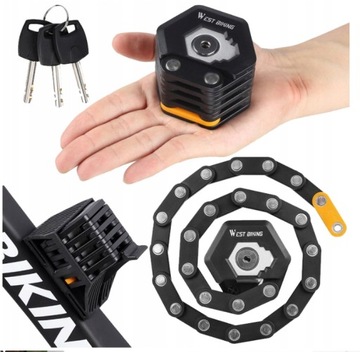 Zapięcie zabezpieczenie rowerowe mocne składane łańcuch ULOCK FOLD LOCK