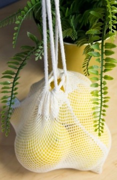СУМКА ИЗ ХЛОПКОВОЙ СЕТКИ 15х20 см ECRU ECO для ПЕРЕДАЧИ ПИЩЕВЫХ ПОКУПОК