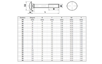 ŚRUBA ZAMKOWA M 6X 30 82406 ocynkowana DIN 603