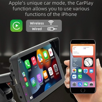 Автомобильный Bluetooth MP5-плеер, беспроводной CarPlay, отображение обратного изображения, FM-радио