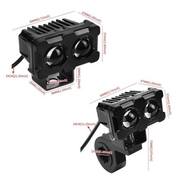 ГАЛОГЕННЫЕ ДОПОЛНИТЕЛЬНЫЕ ЛАМПЫ СВЕТОДИОДНЫЕ ОТРАЖАТЕЛИ 2x20Вт - IP68