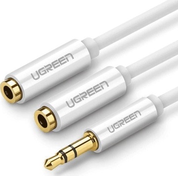 Kabel Ugreen Jack 3.5mm Jack 3.5mm x2 0.2m biały (UGR542WHT)