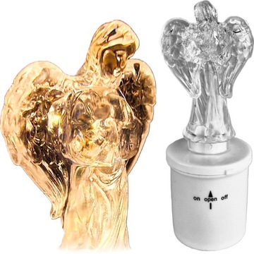 WKŁAD LED DO ZNICZY NA BATERIE ANIOŁ ANIOŁEK LED ZNICZ BIAŁY BATERIE GRATIS