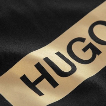 HUGO czarny t-shirt koszulka meska logo napis HUGO BOSS r.L