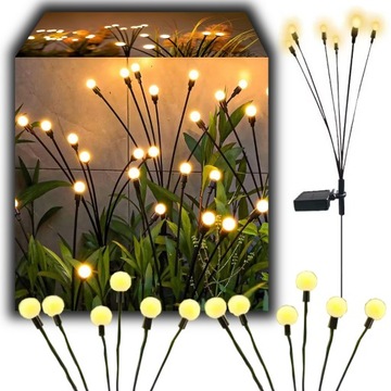 4x LAMPKI SOLARNE LAMPA SOLARNA WBIJANEA OGRODOWA KULKI 6LED DO OGRODU IP44