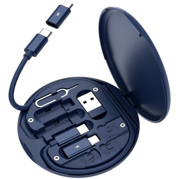 Набор USB-адаптеров, 6 типов кабелей С ЧЕХОЛОМ, черный