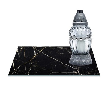SZKLANA PODSTAWKA POD ZNICZE 40x30cm Marmur 07b