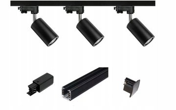 OSCAR-Track-ALU-B/B-3F светильник черный с черным шарниром 1xgu10 LUXsystem-3F