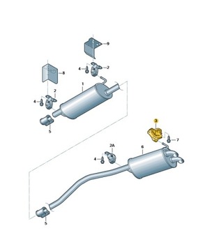 ПОДВЕСКА ГЛУШИТЕЛЯ VOLKSWAGEN TRANSPORTER T5 ОРИГИНАЛ 7H0253144B