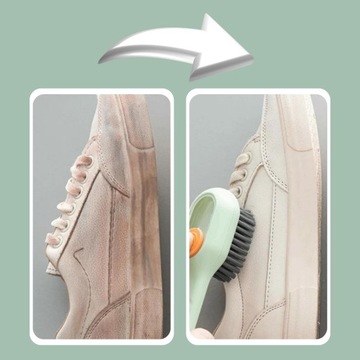 Ручная щетка для чистки одежды, обуви, мягкая щетина с дозатором.