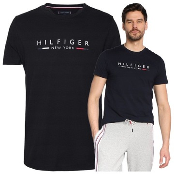 koszulka meska tommy hilfiger czarna tshirt meski czarny NEW YORK r.M