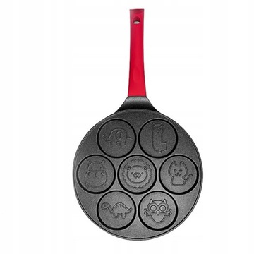 PATELNIA ZE WZORAMI ZWIERZĄT DLA DZIECI PANCAKES NALEŚNIKI JAJKA CZARNA